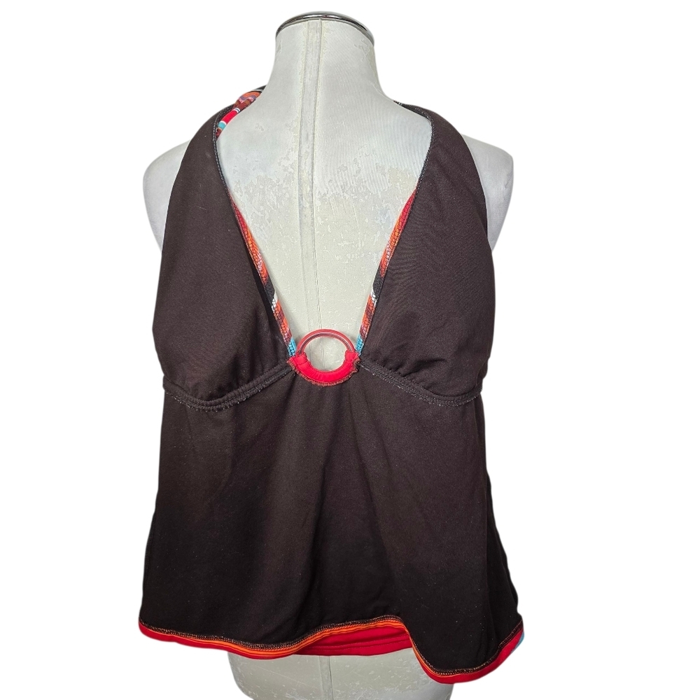 Mossimo Red Blue Striped Halter Tankini L - Picture 4 of 6
